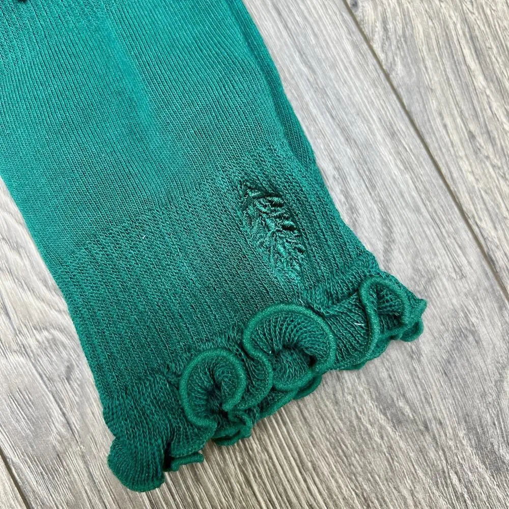 3 Pack Free People Movement Ruffle Sport Sock Green Ankle Lucky Honey